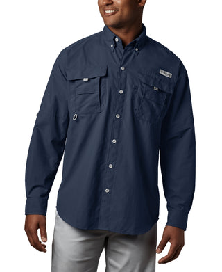 Columbia Men's Bahama Ii Long Sleeve Shirt Blue Size Large