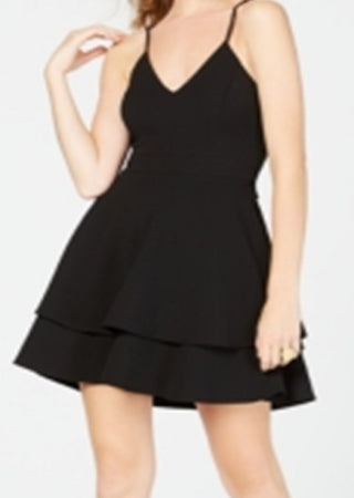B Darlin Junior's Lace Back Fit & Flare Dress Black Size 5-6