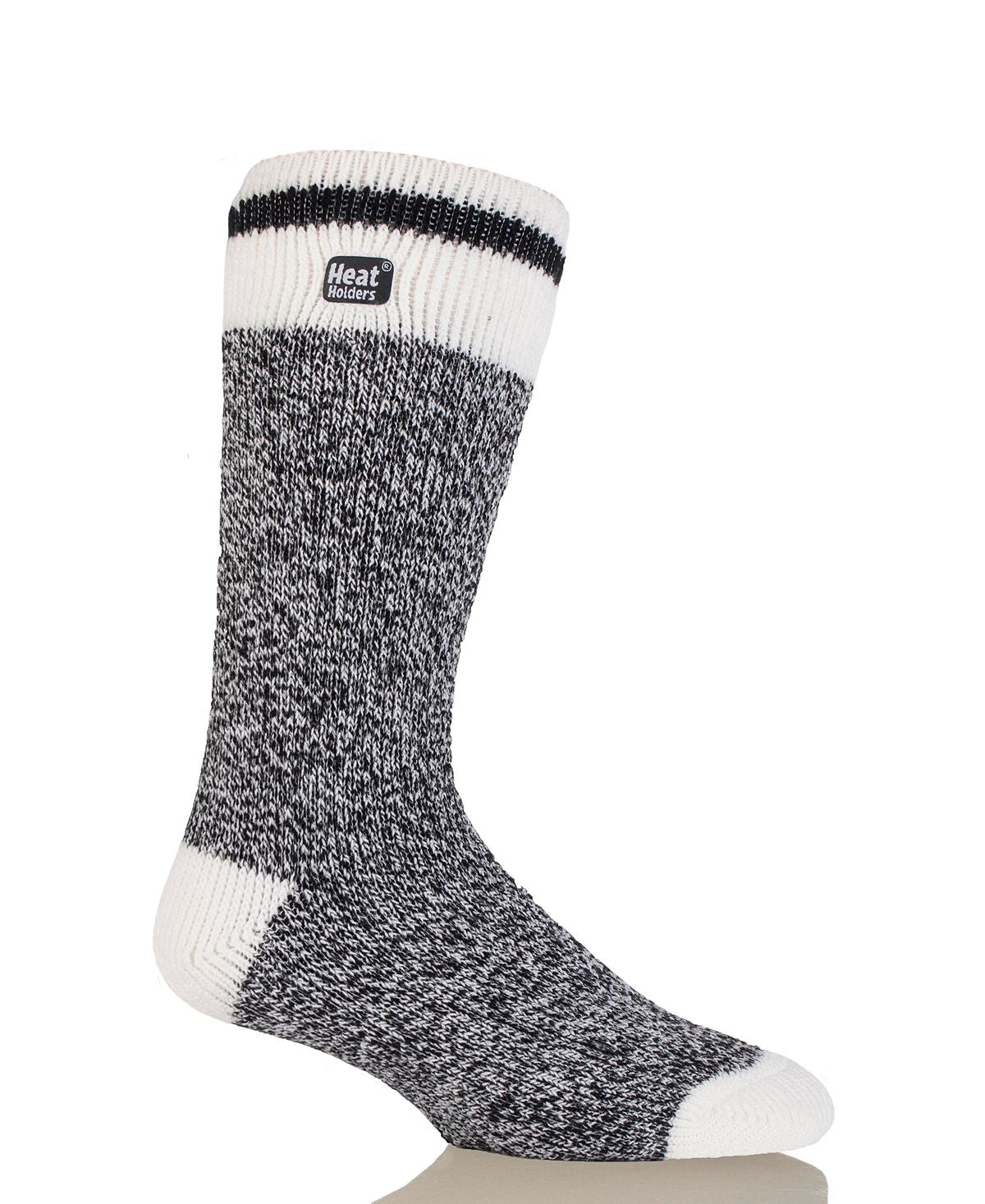 Heat Holders Men's Block Twist Thermal Socks White Size 7-12