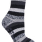 Heat Holders Women's Petunia Stripe Crew Slipper Socks Black Size 5-9