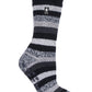 Heat Holders Women's Petunia Stripe Crew Slipper Socks Black Size 5-9