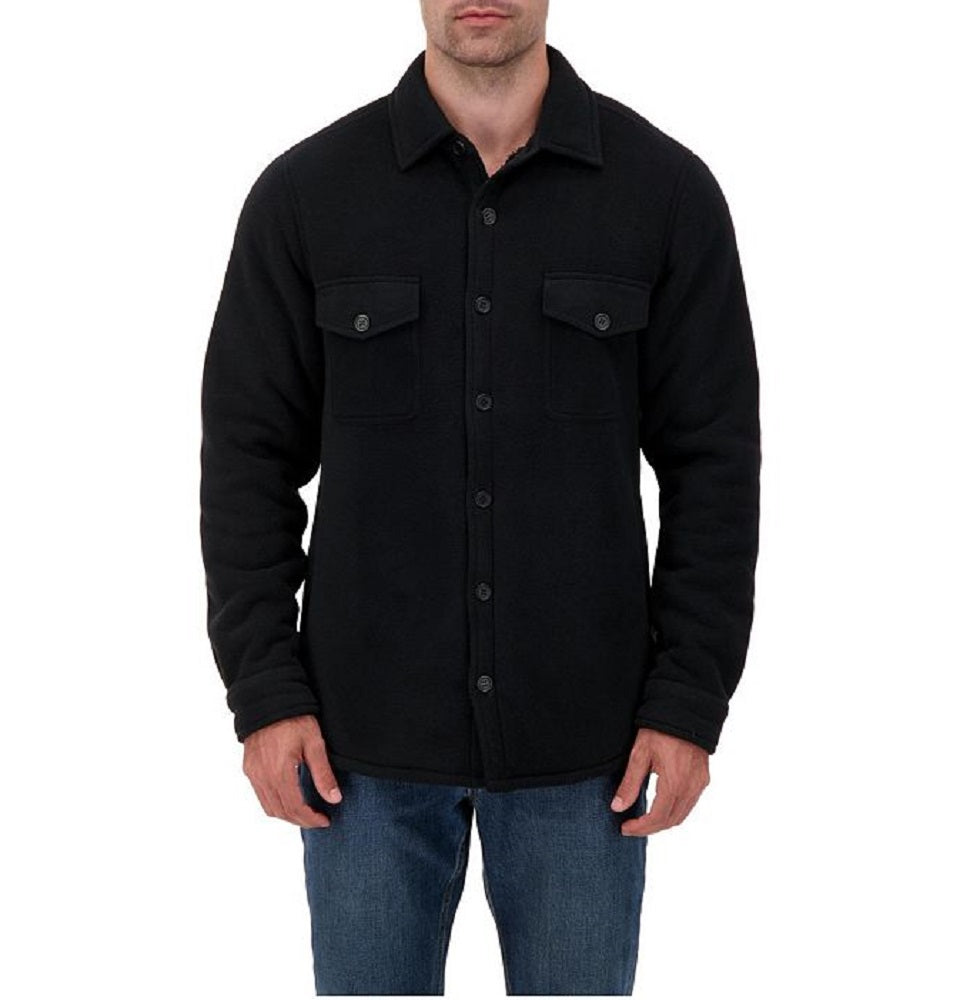Heat Holders Men's Jax Long Sleeve Solid Shirt Jacket Black Size Large