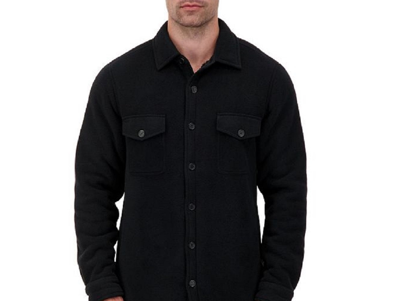Heat Holders Men's Jax Long Sleeve Solid Shirt Jacket Black Size Large