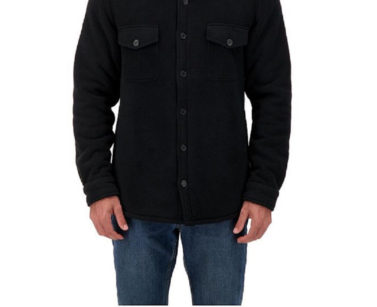 Heat Holders Men's Jax Long Sleeve Solid Shirt Jacket Black Size Large