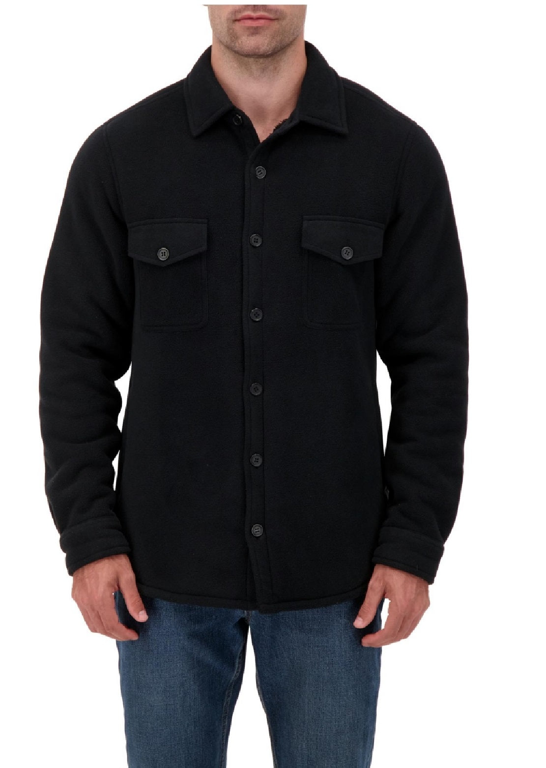 Heat Holders Men's Jax Long Sleeve Solid Shirt Jacket Black Size XX-Large