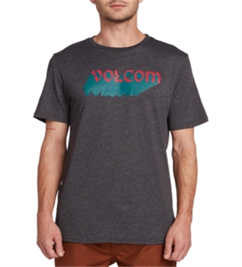 Volcom Men's Night Creep Logo Graphic T-Shirt Gray Size Large