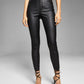 And Now This Woman's Coated Frayed Hem Skinny Denim Jeans Black Size 27