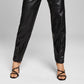 And Now This Women's Tapered Faux Leather Utility Pants Black Size 4