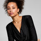 And Now This Woman's Slinky Cowl Neck Knit Bodysuit Black Size Small