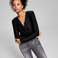 And Now This Woman's Slinky Cowl Neck Knit Bodysuit Black Size Small