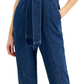 Tinseltown Junior's Belted Denim Jumpsuit Blue Size M