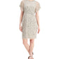 Papell Studio Women's Flutter Sleeve Sheath Dress Gray Size 10
