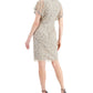Papell Studio Women's Flutter Sleeve Sheath Dress Gray Size 10