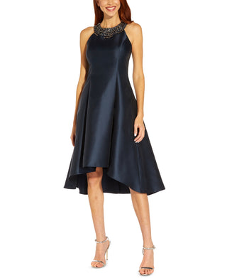 Adrianna Papell Women's Rhinestone High Low Dress Blue Size 16