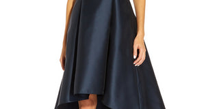 Adrianna Papell Women's Rhinestone High Low Dress Blue Size 16