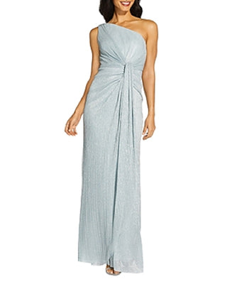 Adrianna Papell Women's One Shoulder Evening Gown Blue Size 12