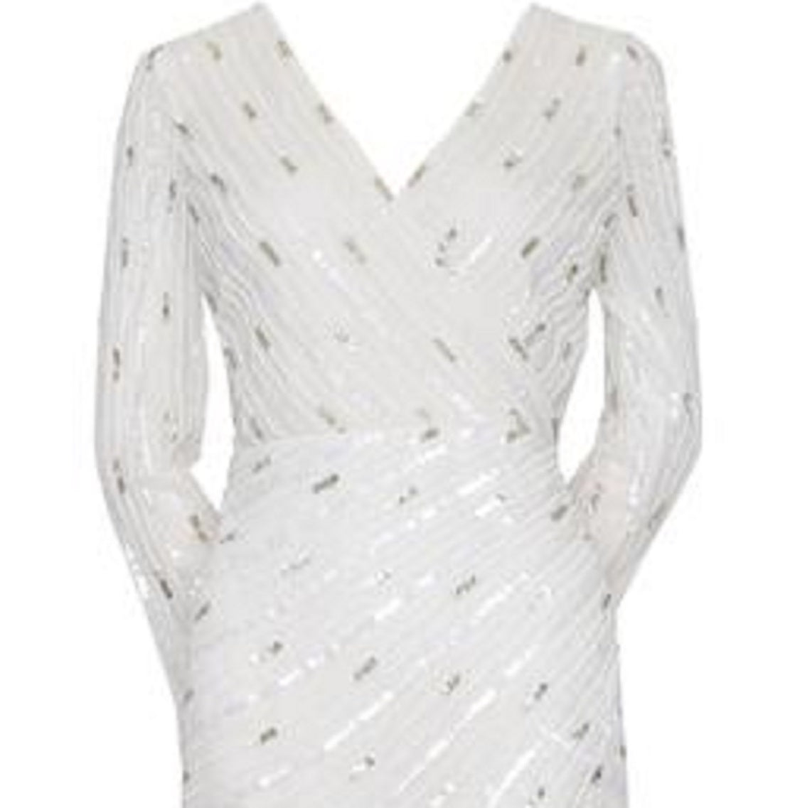 Adrianna Papell Women's Embellished Surplice Sheath Dress White Size 4