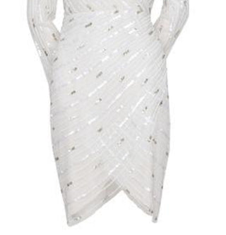 Adrianna Papell Women's Embellished Surplice Sheath Dress White Size 4