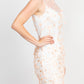 Adrianna Papell Women's Floral Embroidery Sleeveless Cocktail Dress White Size 2