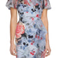 Adrianna Papell Women's Floral Wrap Front Ruffle Midi Dress Blue Size 12