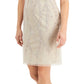 Adrianna Papell Women's Sequin Elbow Sleeve Dress Beige Size 0