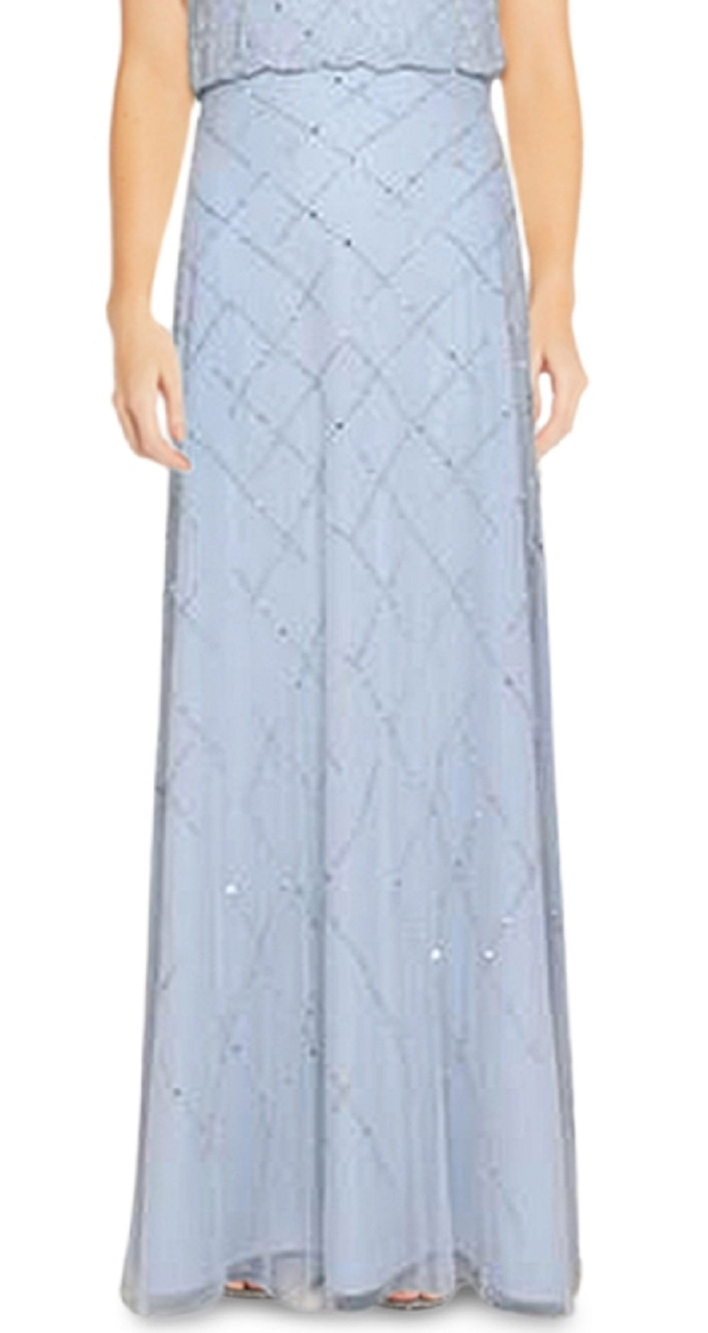 Adrianna Papell Women's Beaded Blouson Gown Blue Size 12
