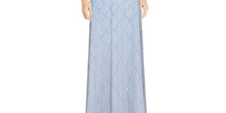 Adrianna Papell Women's Beaded Blouson Gown Blue Size 14