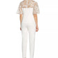 Adrianna Papell Women's Embroidered Illusion Top White Size 14
