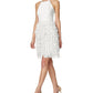 Aidan By Aidan Mattox Women's Feather Trim Sheath Dress White Size 0