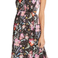 Aidan By Aidan Mattox Women's Zippered Cut Out Tiered Lined Floral Sleeveless Halter Maxi Evening Gown Dress Black Size 6