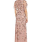 Adrianna Papell Women's Beaded Sequined Gown Pink Size 6