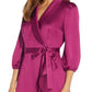 Adrianna Papell Women's Faux Wrap Crepe Satin Dress Purple Size 6