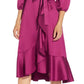 Adrianna Papell Women's Faux Wrap Crepe Satin Dress Pink Size 16