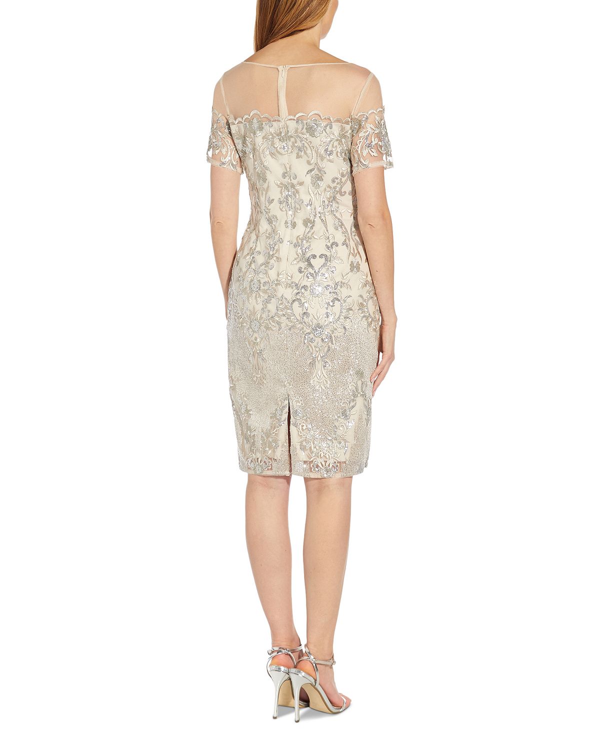 Adrianna Papell Women's Embellished Sheath Dress Brown Size 10