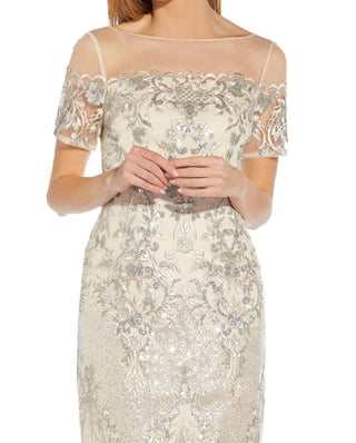 Adrianna Papell Women's Embellished Sheath Dress Brown Size 16