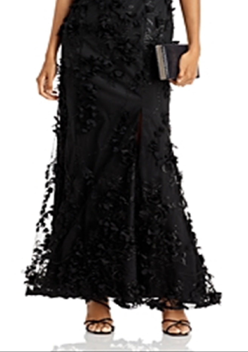 Aidan By Aidan Mattox Women's Floral Applique Mermaid Gown Black Size 8