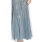 Adrianna Papell Women's Embellished V Neck Gown Blue Size 4