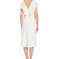 Adrianna Papell Women's Ruffle Satin Crepe Midi Dress White Size 2