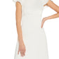 Adrianna Papell Women's Ruffle Satin Crepe Midi Dress White Size 2