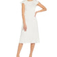 Adrianna Papell Women's Ruffle Satin Crepe Midi Dress White Size 2
