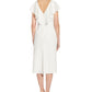 Adrianna Papell Women's Ruffle Satin Crepe Midi Dress White Size 12