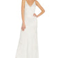 Adrianna Papell Women's Embellished V Neck Gown White Size 0