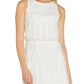Adrianna Papell Women's Beaded Blouson Dress White Size 6