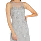 Adrianna Papell Women's Beaded Sheath Dress Gray Size 8