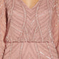 Adrianna Papell Women's V Neck Blouson Embellished Gown Pink Size 0