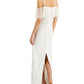 Adrianna Papell Women's Beaded Cold Shoulder Gown White Size 10