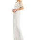 Adrianna Papell Women's Beaded Cold Shoulder Gown White Size 10