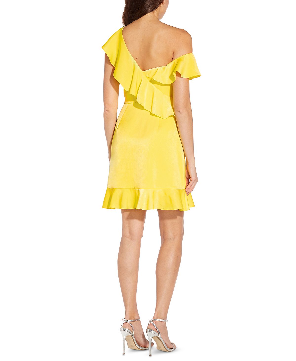 Aidan By Aidan Mattox Women's Ruffled Cocktail Dress Yellow Size 8