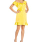 Aidan by Aidan Mattox Women's Ruffled Cocktail Dress Yellow Size 18