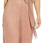 Adrianna Papell Women's Flutter Sleeved Surplice Jumpsuit Pink Size 10